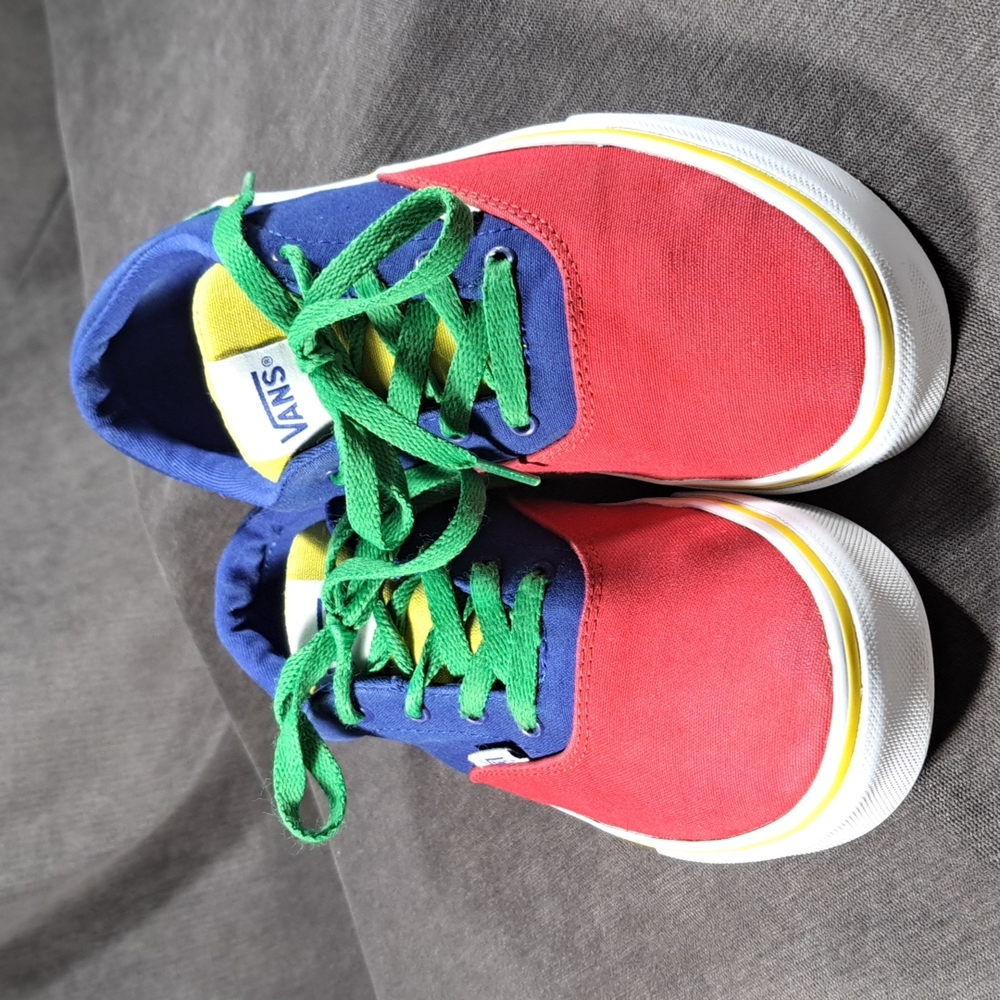 Vans Era Primary Color Block Red Blue Yellow Green Canvas Sneakers G- US Y5 W6.5